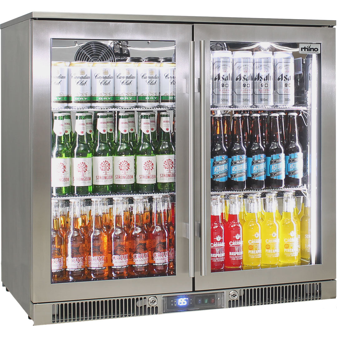Rhino ENV2H-SS bar fridge - front view