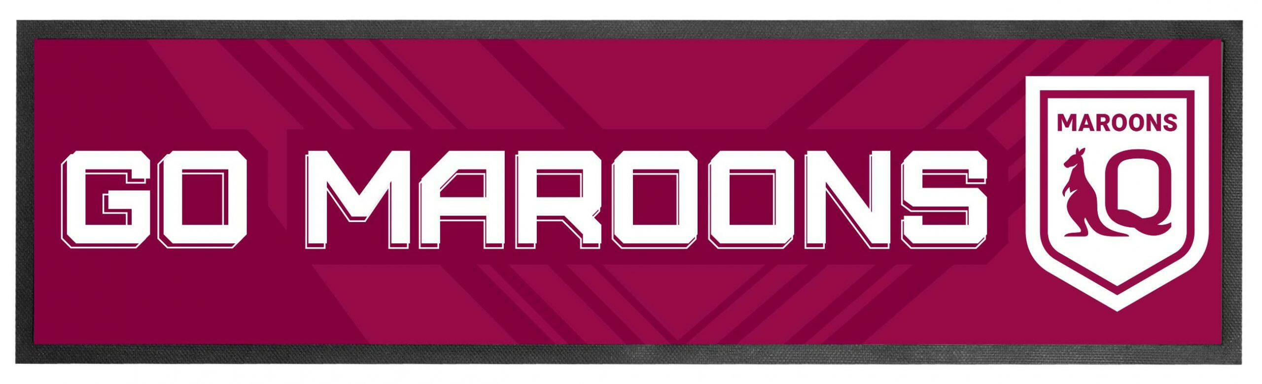 QLD Maroons NRL Premium Rubber-Backed Bar Mat Runner