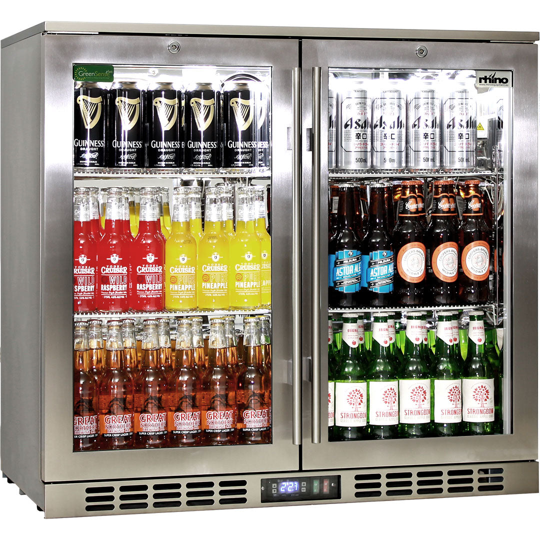 Rhino SG2H-HD bar fridge - glass door detail