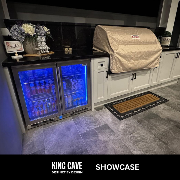 Rhino ENV2H-SS bar fridge - angle view