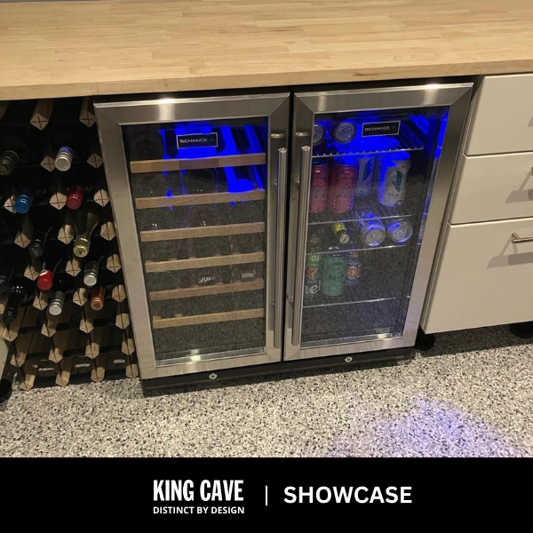 Schmick JC165 bar fridge - angle view