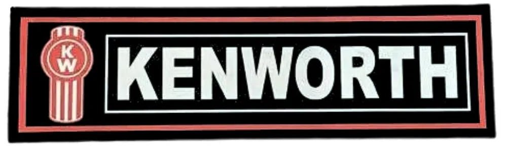 Kenworth Black Premium Rubber-Backed Bar Mat Runner - KING CAVE